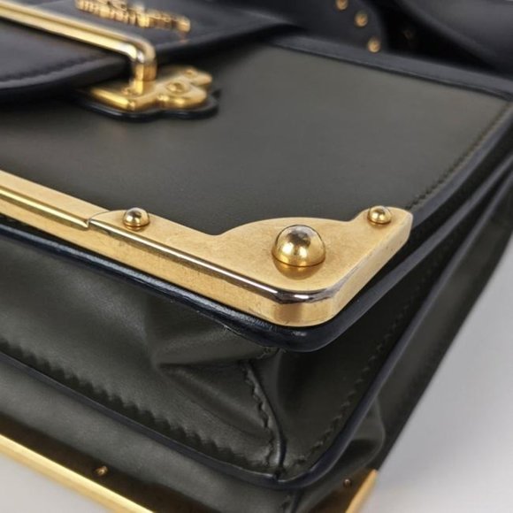 SOLD Prada Cahier Medium Militare Green Crossbody Bag - Picture 6 of 10